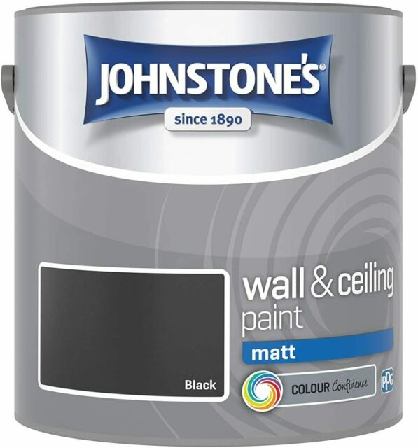 Johnstones Black Matt Wall & Ceiling Paint 2.5L Johnstones Black Matt Wall & Ceiling Paint 2.5L